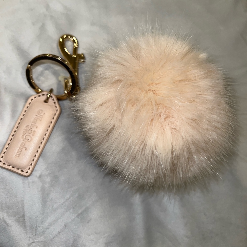 Mark & Graham Pom Pom Keychain with monogrammed “C”